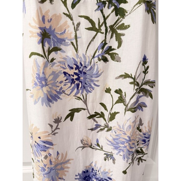 Reformation White Floral Maxi Dress with Blue and Green Print - Picture 12 of 16